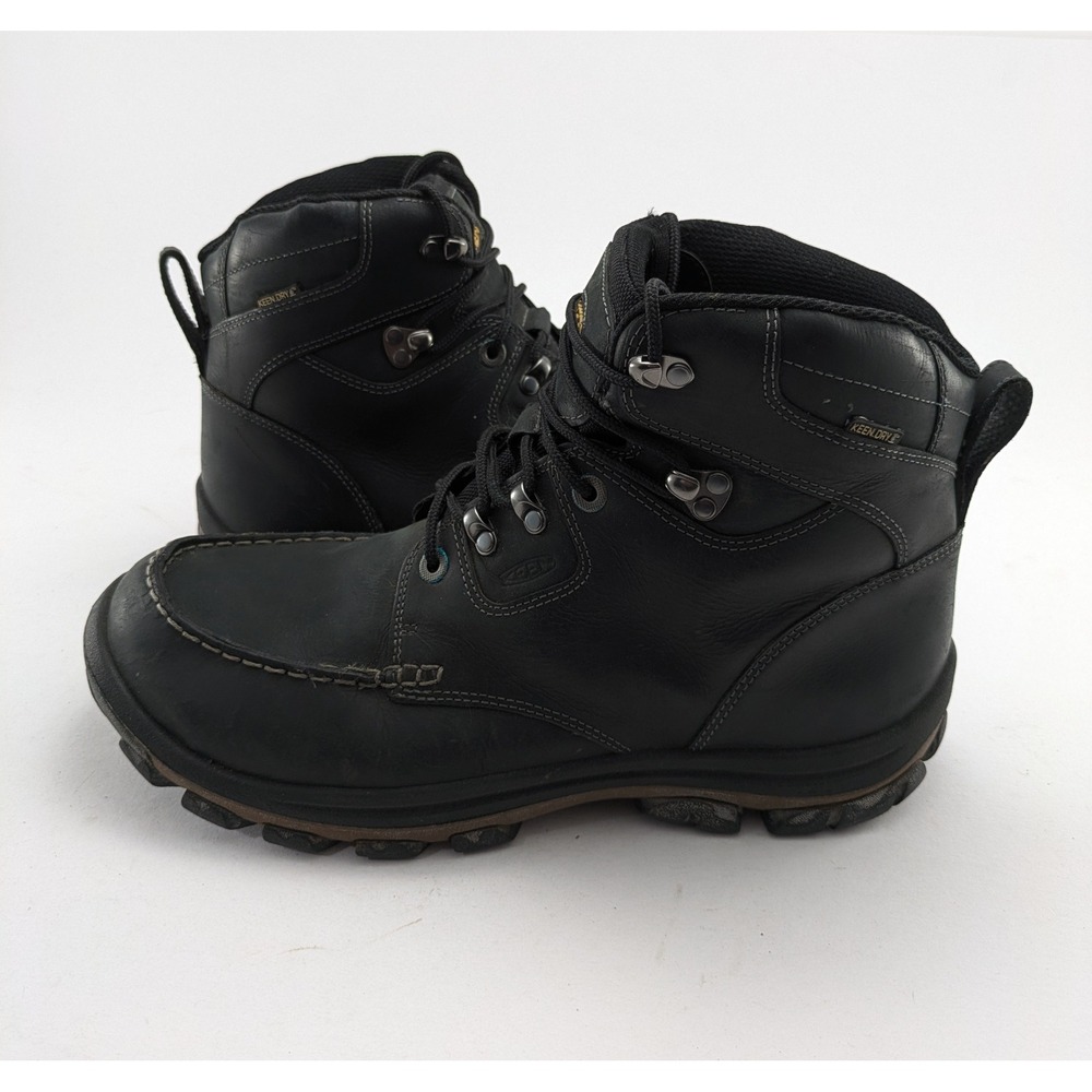 Mens Keen NoPo Black Leather Keen Dry Lace Up Hiking Boots 13024-BLCK Size 12